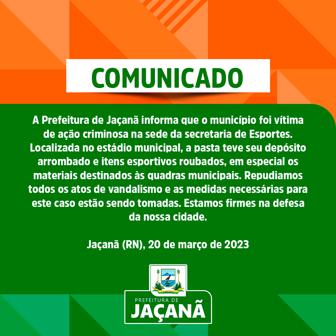 Comunicado Prefeitura Municipal De Jaçanã Rn 3541