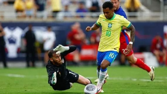 Em noite ruim de Vinicius Jr., Brasil \'titular\' só empata com EUA e chega à Copa América invicto com Dorival