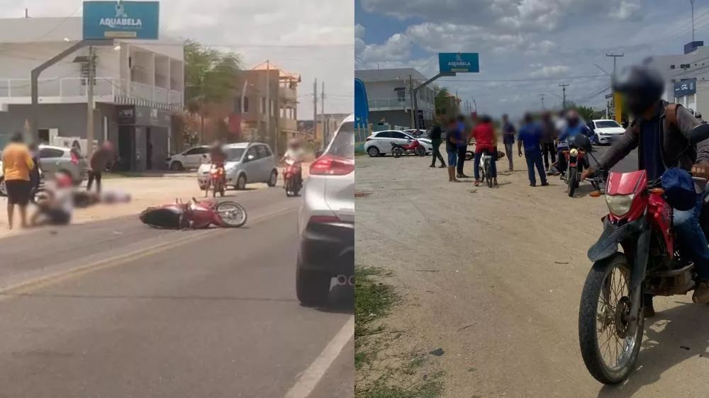 Colisão entre motos deixa dois feridos em Patos