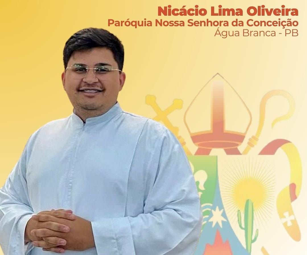 Seminarista de Santa Terezinha Nicácio Oliveira fará seu estágio pastoral em Água Branca; veja