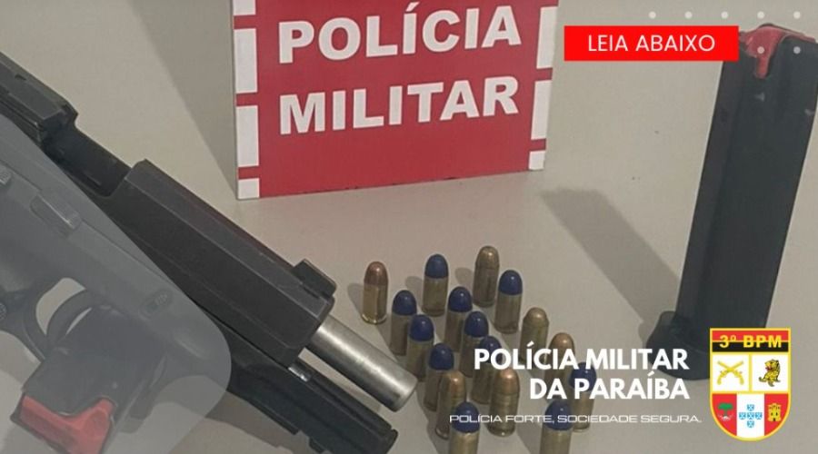 Ação rápida: Polícia Militar captura dupla acusada de disparos de arma de fogo e localiza arma utilizada no crime, em Patos