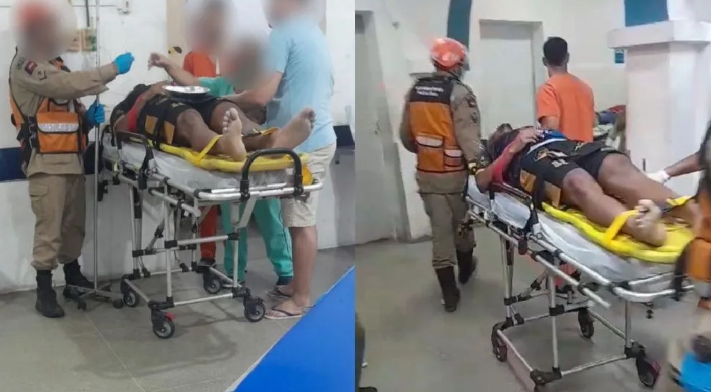 Jogador do Nacional de Patos é hospitalizado após mal-estar durante partida contra Potiguar de Mossoró; veja