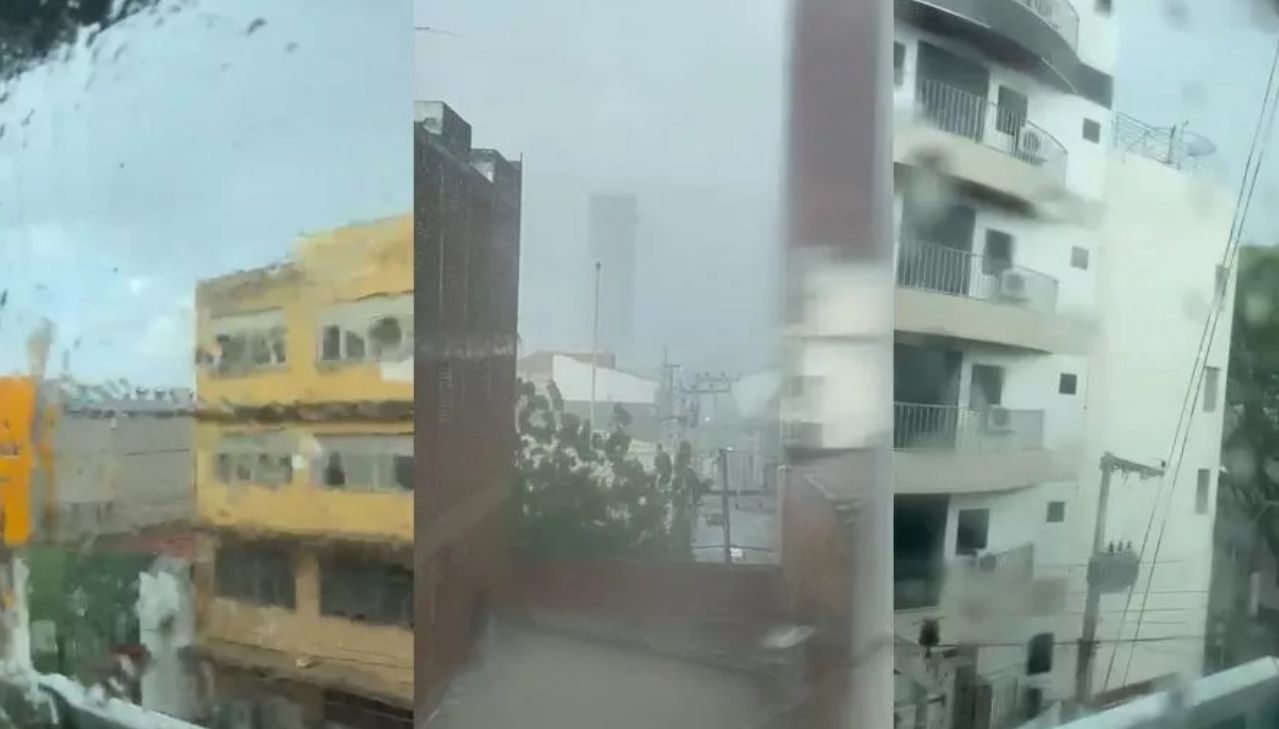 Depois de muito calor, forte pancada de chuva é registrada no Centro de Patos; veja o vídeo