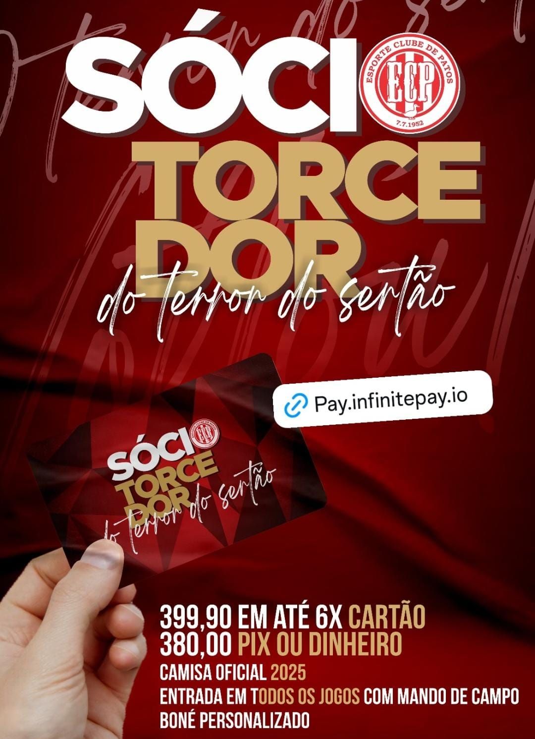 Esporte de Patos lança Sócio Torcedor, Presidente do Clube pede apoio da torcida do Pato; ouça