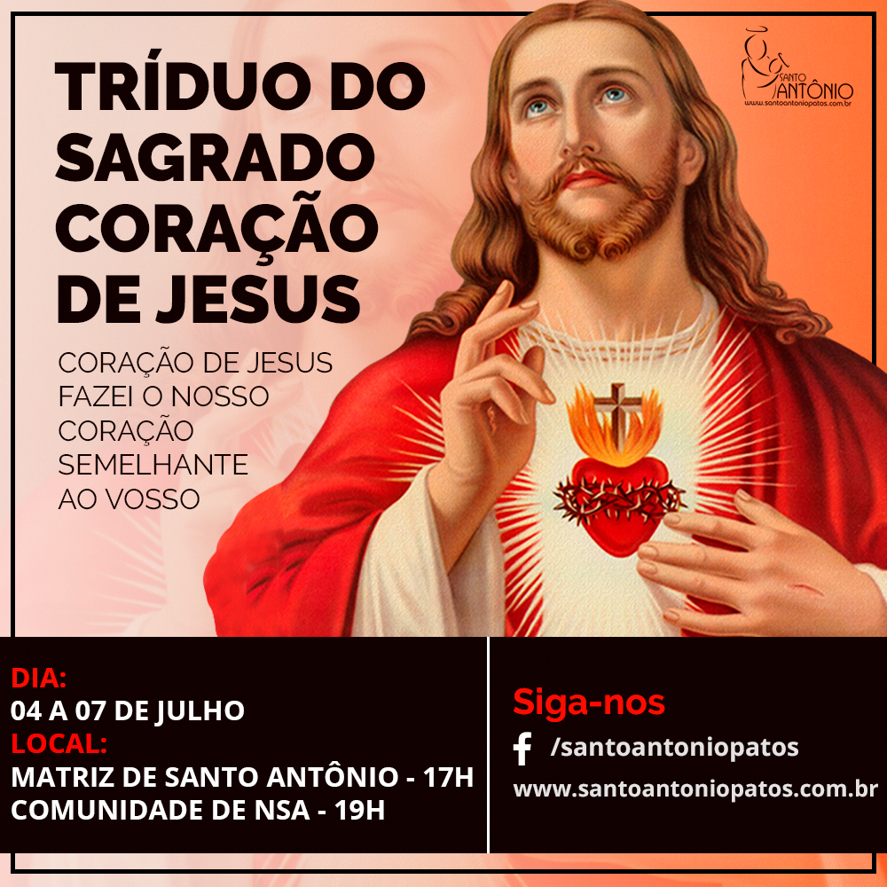 Triduo em honra ao Sagrado Coração de Jesus - Com Maria rumo ao coração de Jesus. Participe!