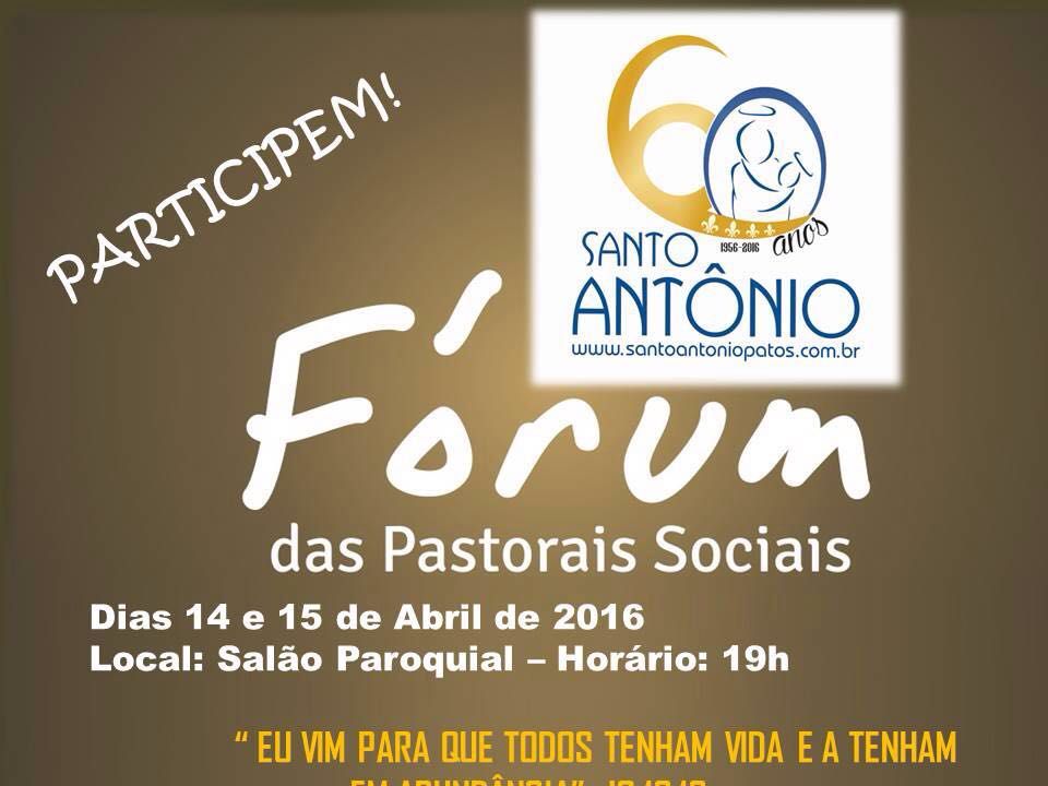 1º Fórum das Pastorais Sociais Paroquial 